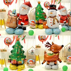 Christmas Aluminum Film Balloon Santa Claus Snowman Elk Window Decoration
