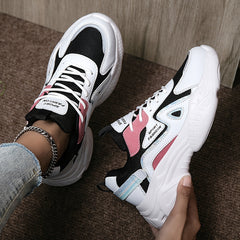 Women's Chunky Heel Sneakers Casual Wear Resistance