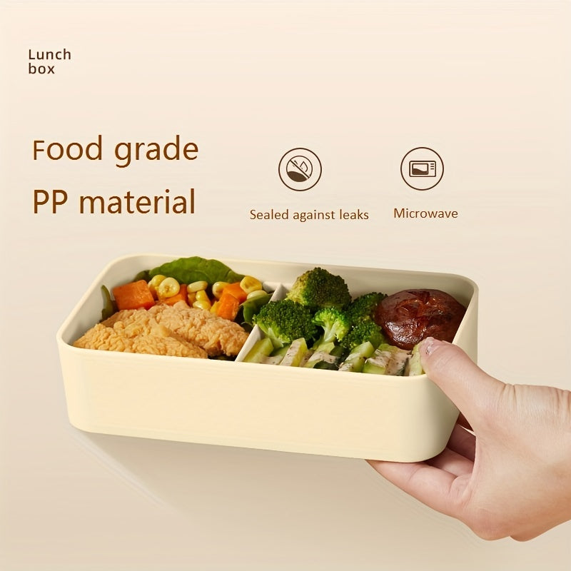 Rectangle Divided Microwave Lunch Box with Insulated Bag and Cutlery