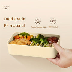 Rectangle Divided Microwave Lunch Box with Insulated Bag and Cutlery