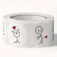 1000pcs Love Stickers 2 Rolls Cartoon Journal Diary Round Creative Label