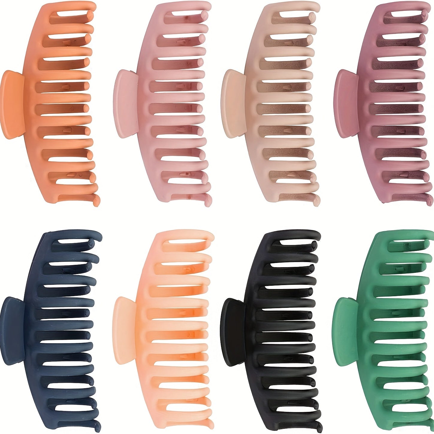 8pcs Large Hair Claw For Women Frosted Shark Claw Non-slip Clip Hair Accessories