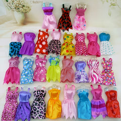 22pcs Doll Accessories Random Style - Shoes, Dresses, Necklaces, Crown, Glasses