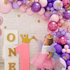 Pink and Purple Balloon Garland Kit Butterfly Baby Shower Decorations