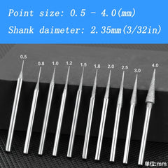 10Pcs Jade Carving Tools Diamond Grinding Bit Needle Set