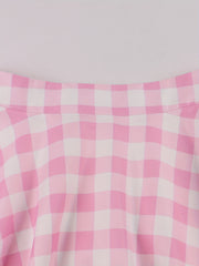 Plaid Print A Line Swing Skirt For Summer