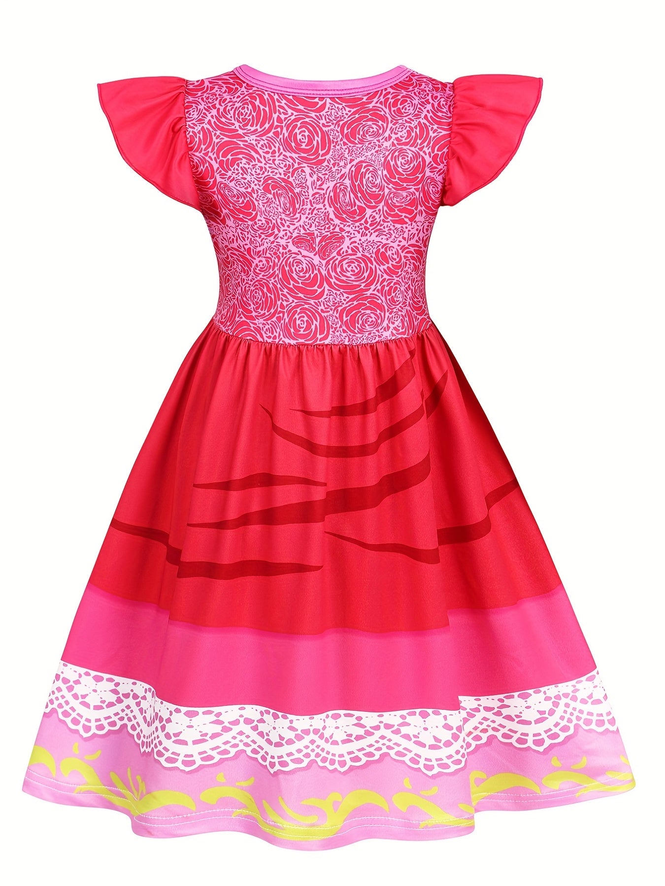 Kids Halloween Cosplay Girls Pink Dress Up Costume