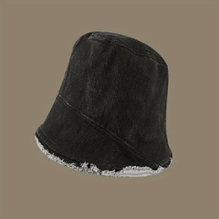 Vintage Solid Denim Bucket Hat