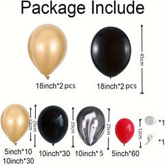 Red Agate and Glitter Balloon Set - 141pcs