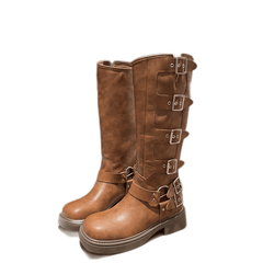 Women's Retro Knee High Boots Chunky Knight Boots