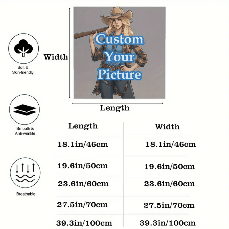 Personalized Ladies' Square Scarf - Custom Image Printing