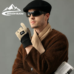 Winter Cycling Gloves Thickened Plus Velvet Men Women Windproof Touch Screen
