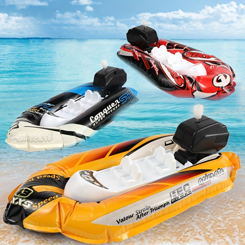 Inflatable Wind-up Water Play Speedboat Educational Toy