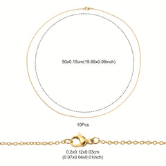 10pcs 304 Stainless Steel Chain Set DIY Necklace Jewelry Findings
