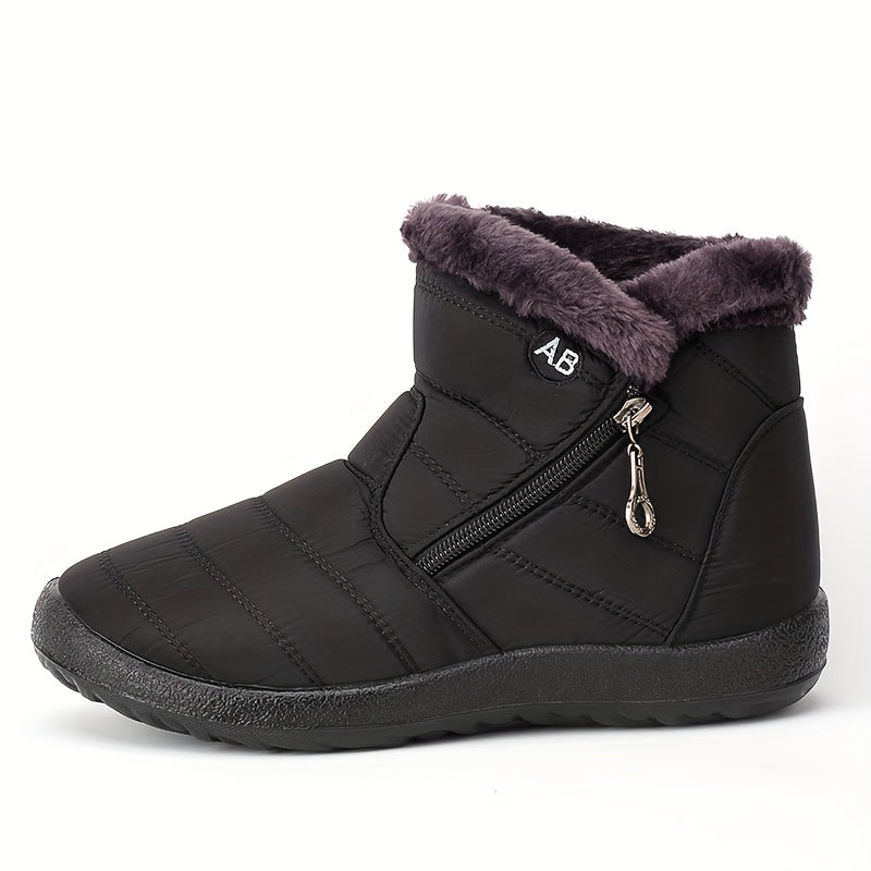 Women's Non slip Thickened Medium Tube Zipper Snow Boots