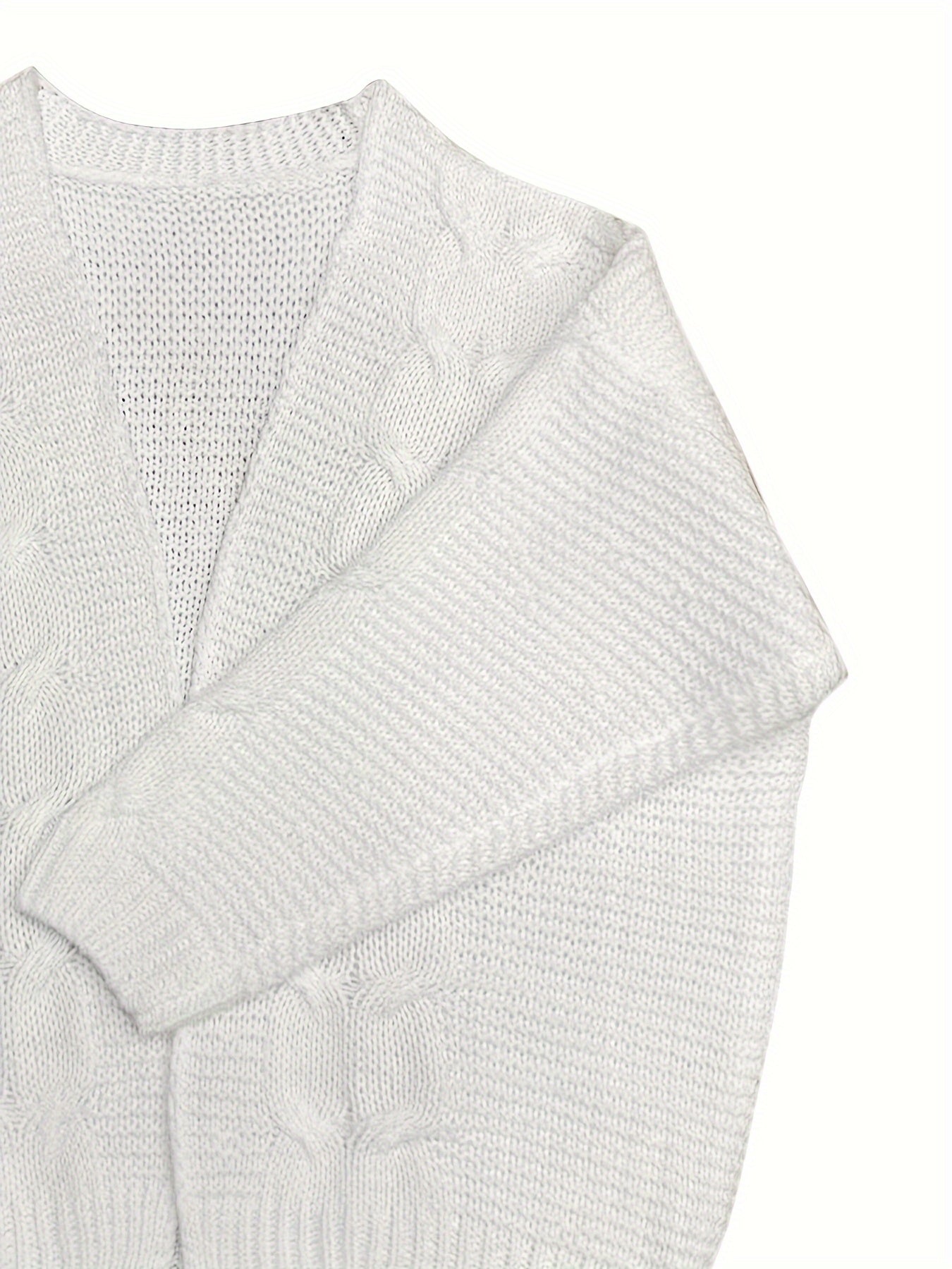 Cable Long Sleeve Open Front Cardigan