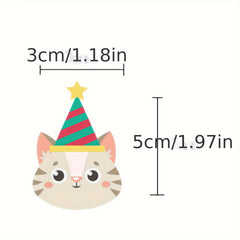 12pcs Cat Theme Birthday Party Cake Plate Set with Cat Face Flag