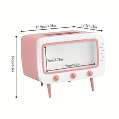 TV Shaped Tissue Storage Box Mobile Phone Holder