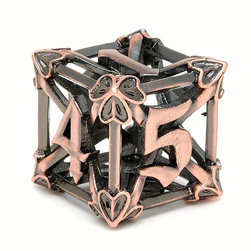 7pcs Hollow Vintage Flower Metal Dice Set