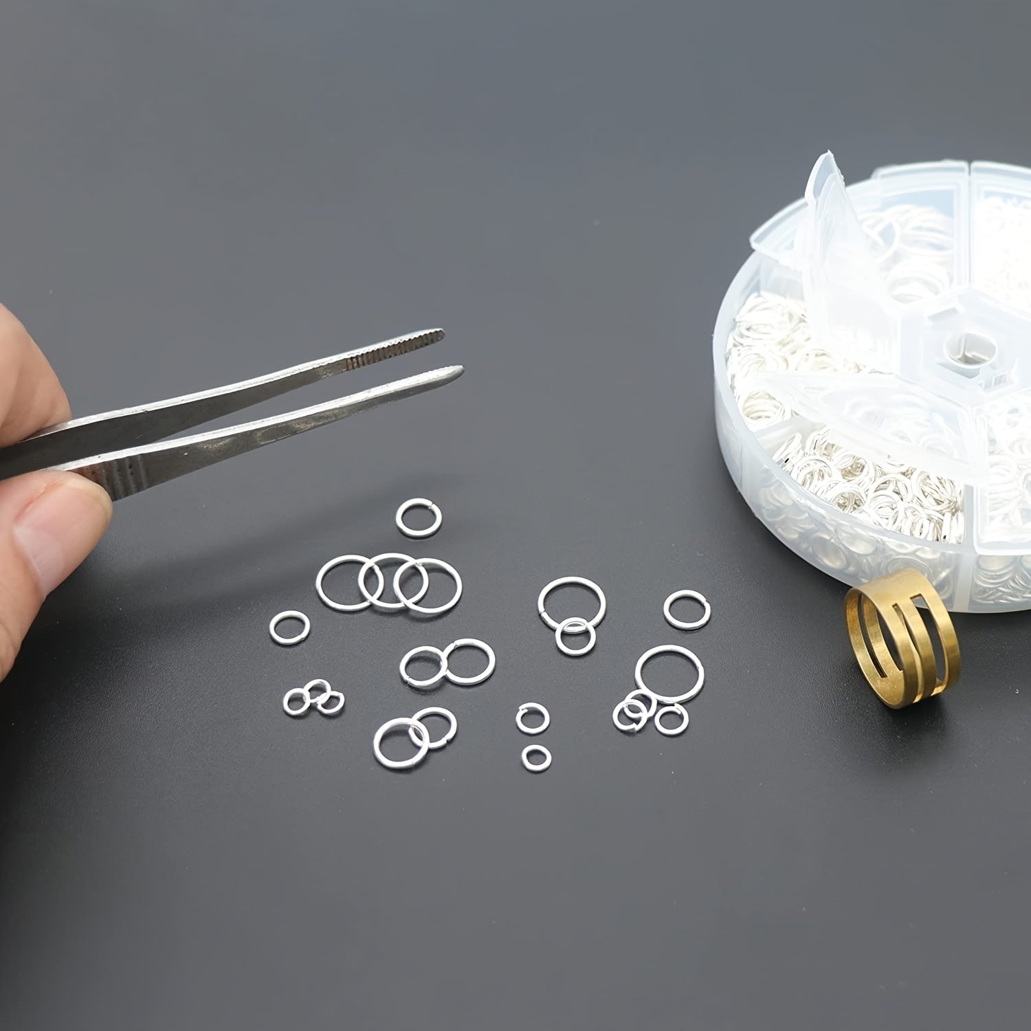 1010pcs Jump Rings Jewelry Making Mix 6 Sizes Split Ring With Tool