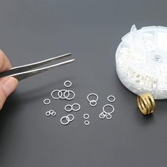 1010pcs Jump Rings Jewelry Making Mix 6 Sizes Split Ring With Tool