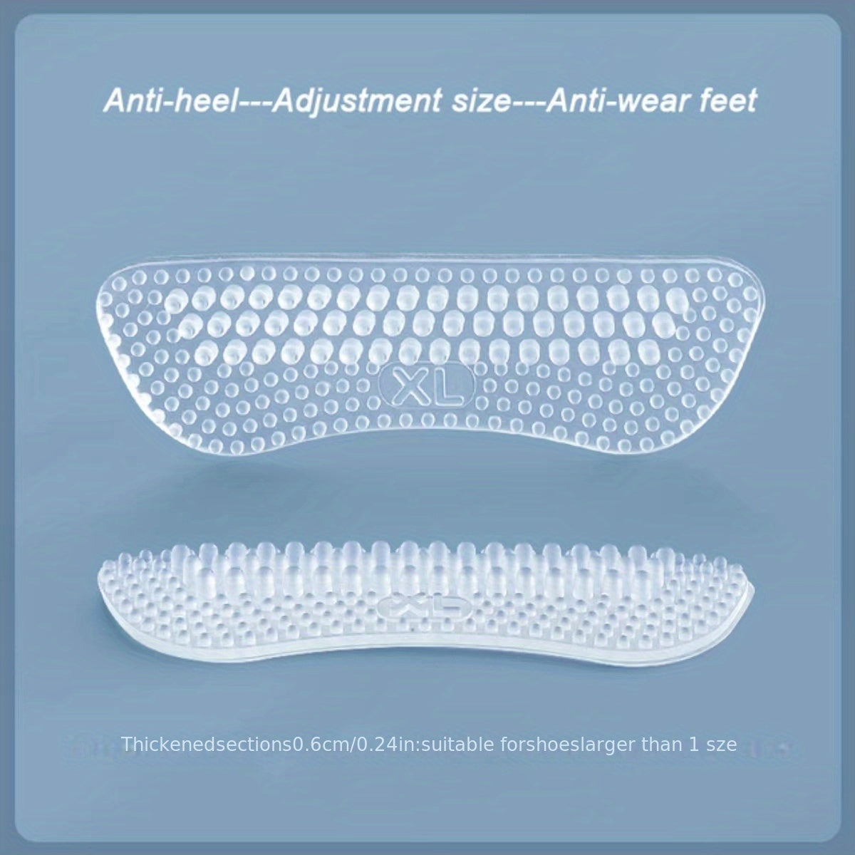 1 Pair Silicone Heel Stickers Heels Grips Non Slip Inserts Pads Foot Care