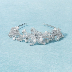 Faux Pearl Rhinestone Headband Tiara Headdress For Girls Women