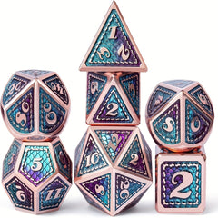 7pcs Metal Dice Set for Board Games & Collectors - Perfect Gift for Holidays