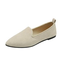 Women's Pointed Toe Moccasin Flats Slip On Comfortable Shoes