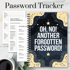 Elderly Friendly Spiral Password Notebook with Hardcover