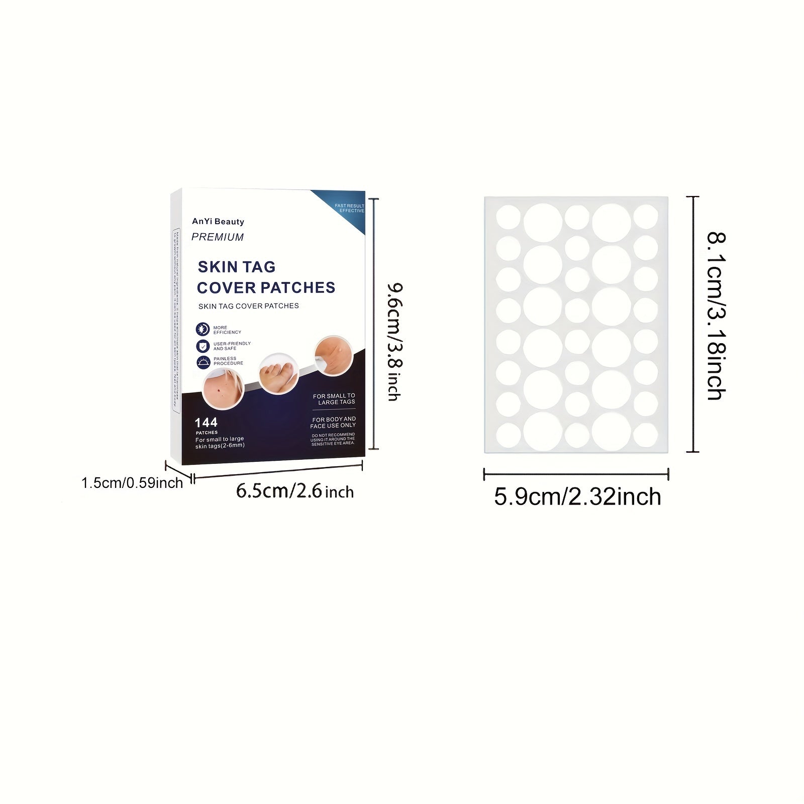 144PCS Skin Tag Remover Patches With Natural Ingredients