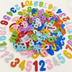 38pcs Glitter Foam Numbers 3D Stickers Assorted Colors DIY Party Supplies