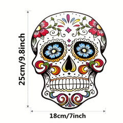 Sugar Skull Heat Transfer Patch Mexican Of The Dead Embroidery Iron On Patches