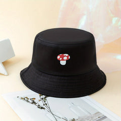 Mushroom Printed Bucket Hat Unisex Couple Fisherman Cap