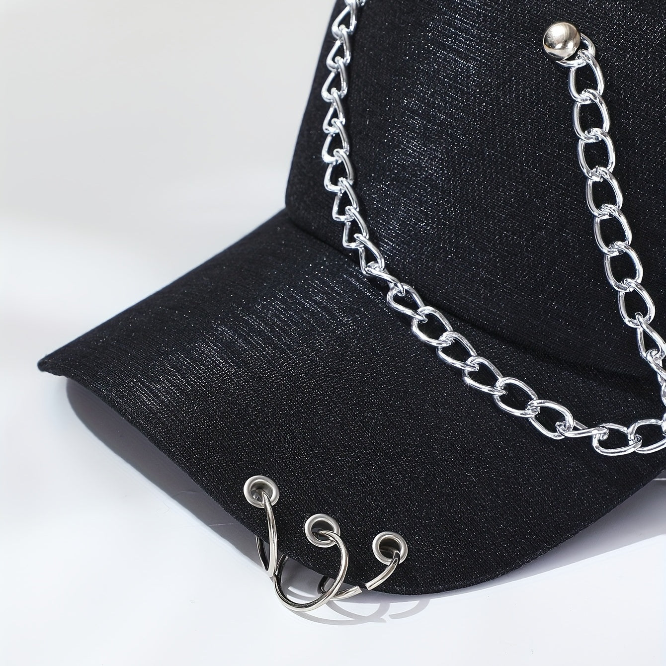 Unisex Chain Tassel Baseball Cap Hip Hop Glitter Sun Hat