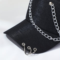 Unisex Chain Tassel Baseball Cap Hip Hop Glitter Sun Hat