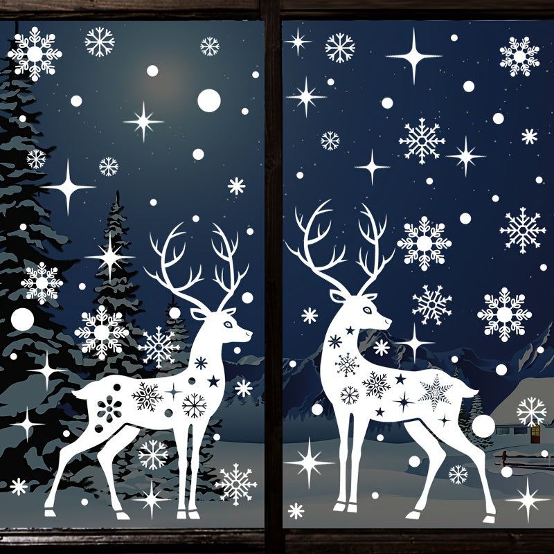 Reusable Snowflake Elk PVC Christmas Window Film