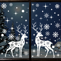 Reusable Snowflake Elk PVC Christmas Window Film