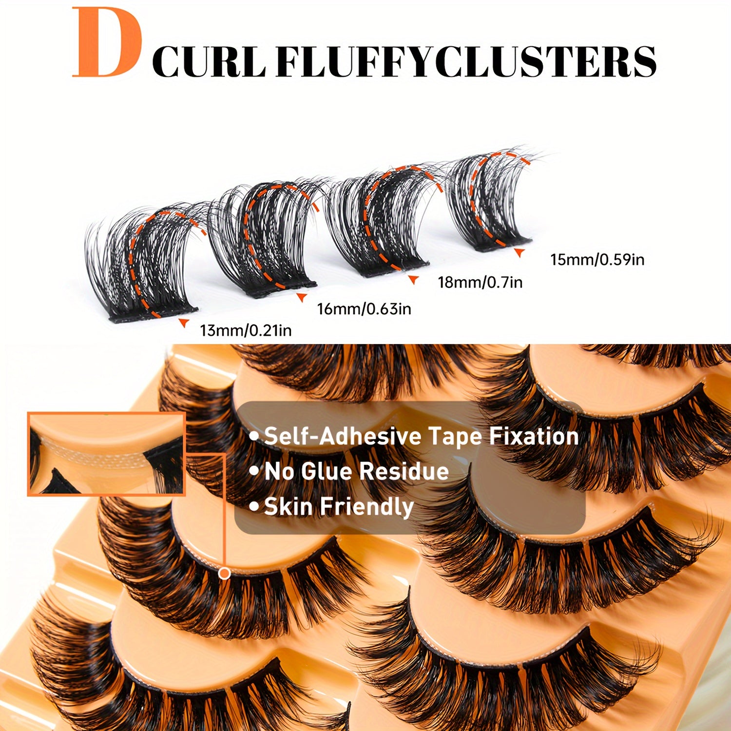 56 Pcs 5D Fluffy Faux Mink Lash Clusters 18mm Extensions