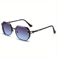 Y2K Oval Metal Sunglasses Steampunk Gradient UV400 Sun Shades