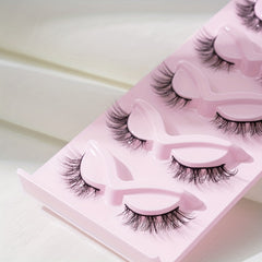 5 Pairs Fishtail Look False Eyelashes 15mm Volumized Cross Strip Lashes