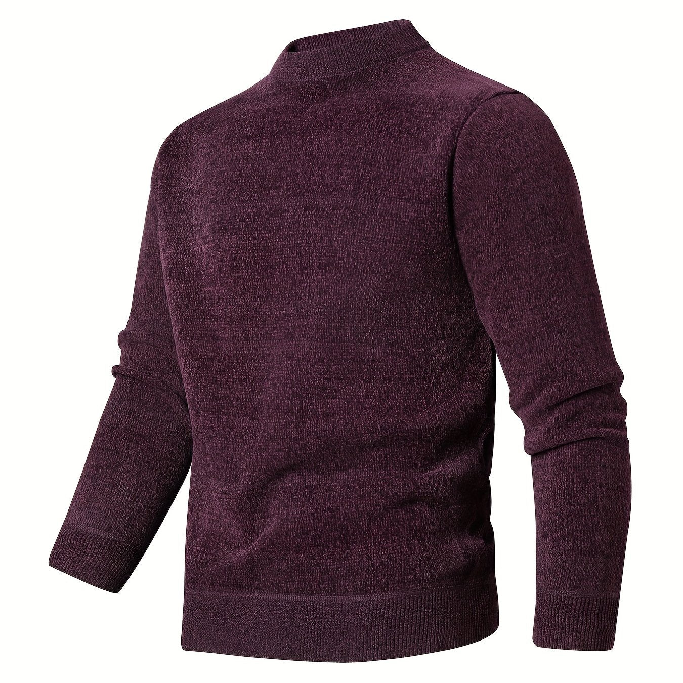 Knitted Stand Collar Sweater Men's Casual Warm Pullover Sweater