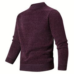 Knitted Stand Collar Sweater Men's Casual Warm Pullover Sweater