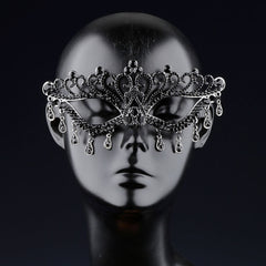Bridal Dance Mask Headdress Wedding Decor Rhinestone Tassel Face Cover