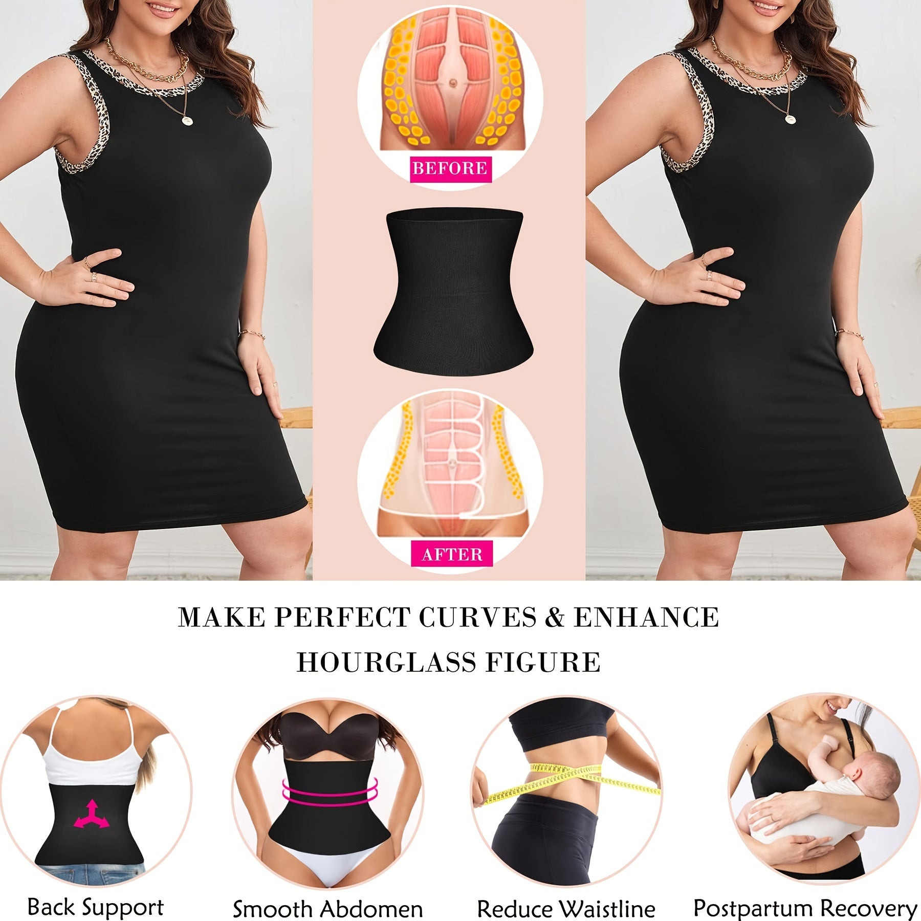 SCARBORO Waist Trainer Shapewear Tummy Control Waist Cincher Slim Body Shaper