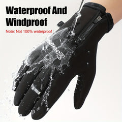 Men's Outdoor Winter Plush Warm Touch Screen Gloves Windproof Waterproof