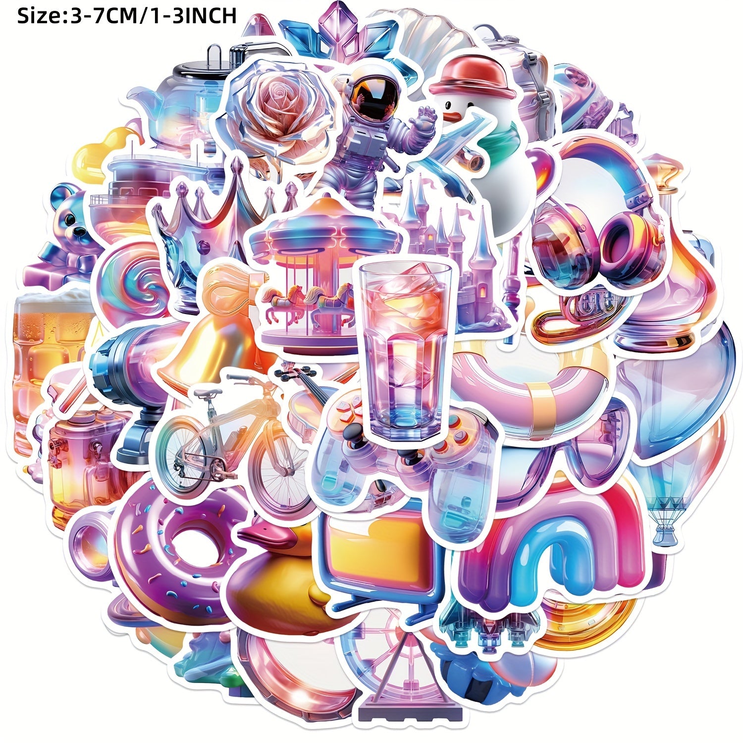 50pcs Cartoon Colorful Gift Series Graffiti Stickers Waterproof DIY Sticker Pack