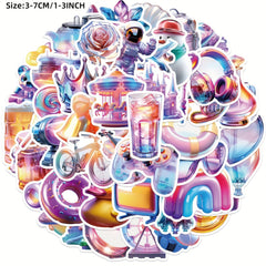 50pcs Cartoon Colorful Gift Series Graffiti Stickers Waterproof DIY Sticker Pack