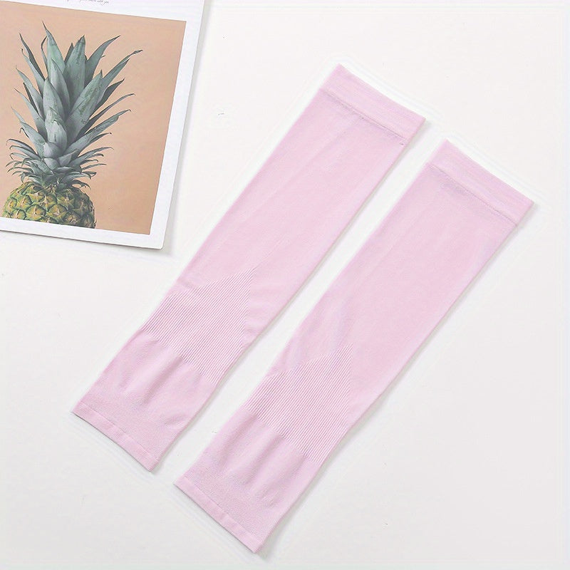 Elastic Soft Ice Gloves Solid Fingerless Gloves for Women