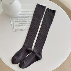 Solid Thigh High Socks Comfy Over The Knee Socks Women's Stockings